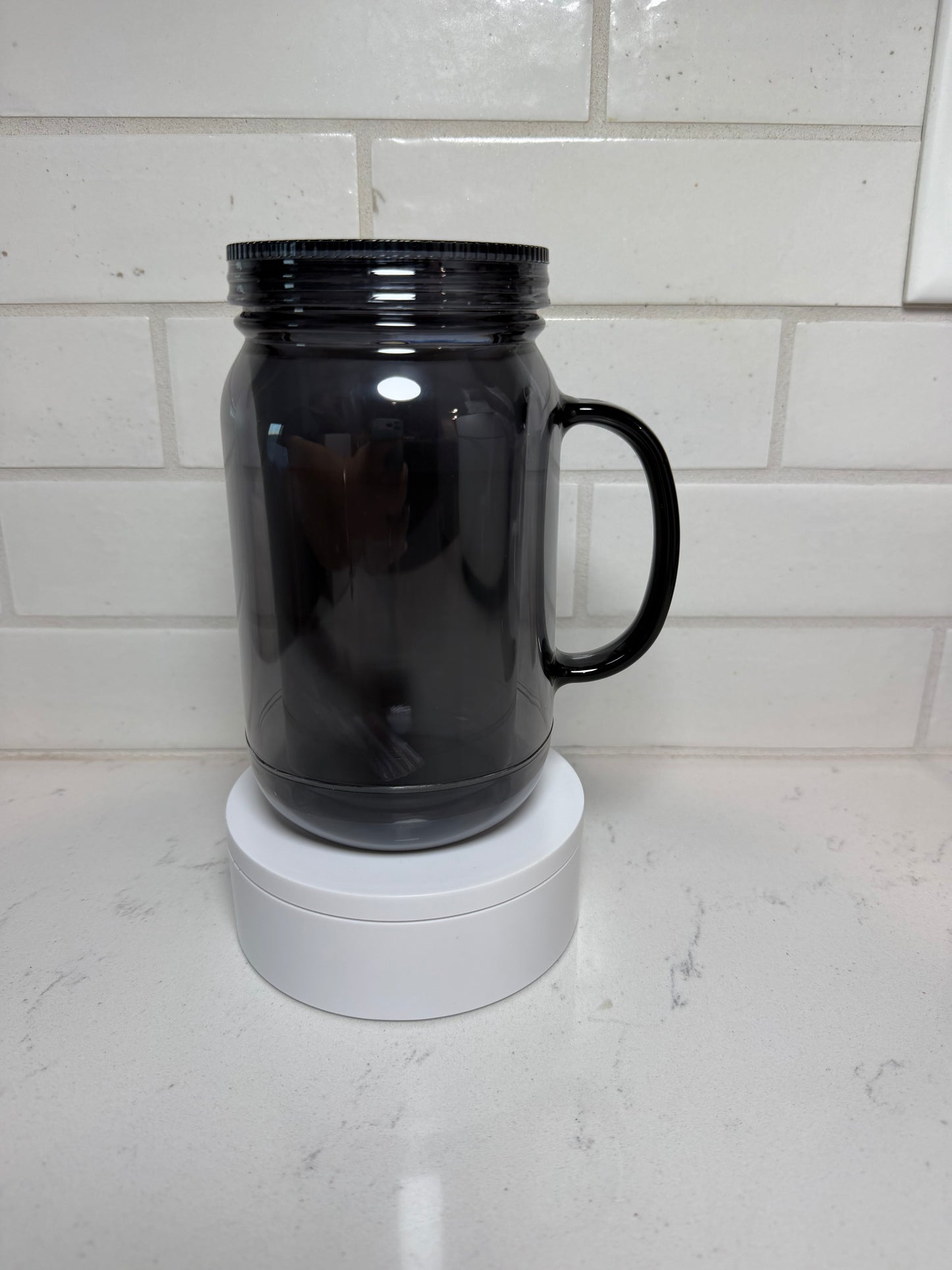 22 oz Colored Acrylic Mason Jar with handle