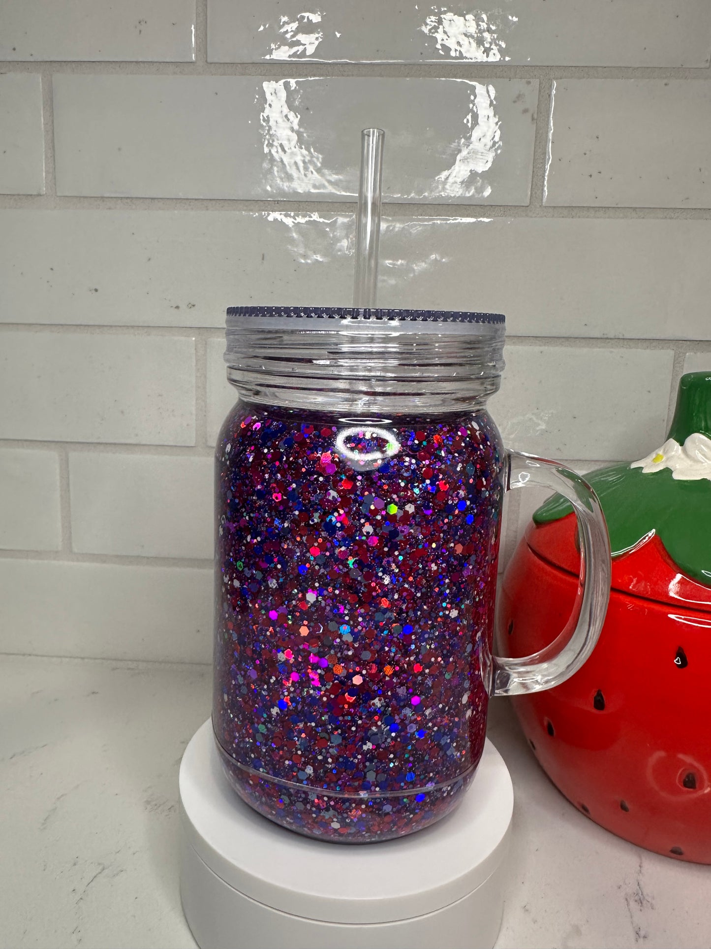 20 oz Acrylic Mason Jar with handle