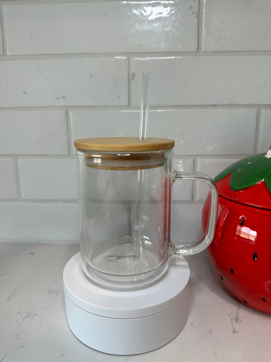 15 oz Glass w/ Handle
