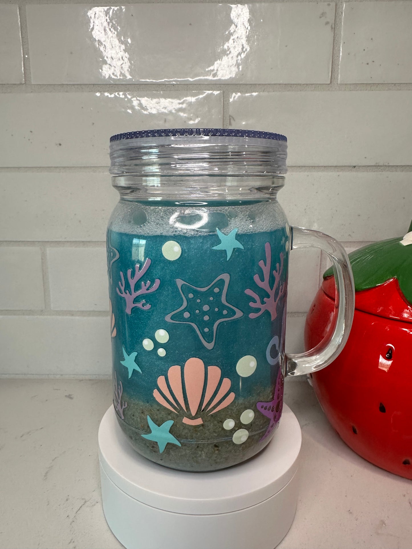 20 oz Acrylic Mason Jar with handle